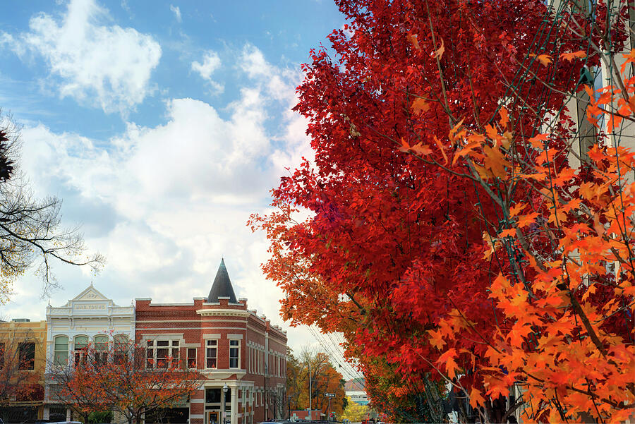 Autumn Splendor Along The Downtown Fayetteville Arkansas Skyline Photograph