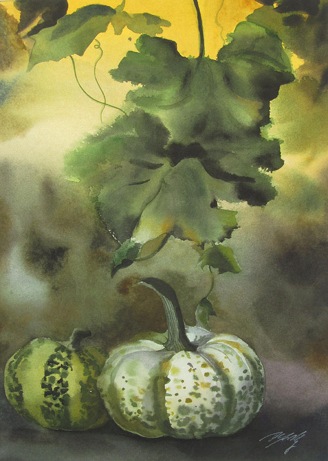 Autumn Squashes Painting by Alfred Ng