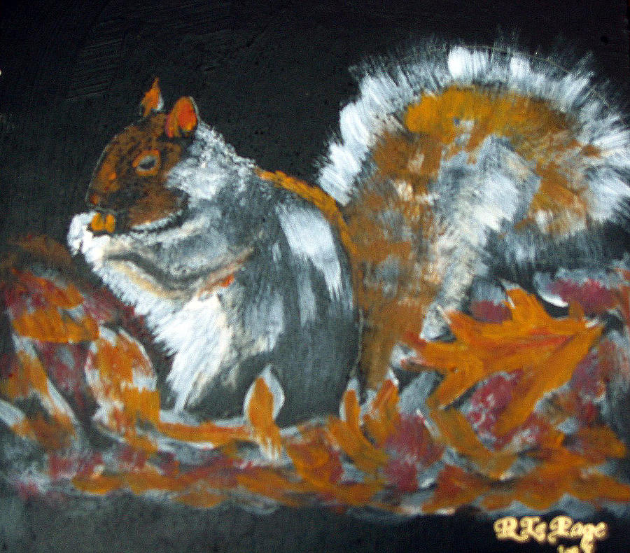 Autumn Squirrel Painting by Richard Le Page