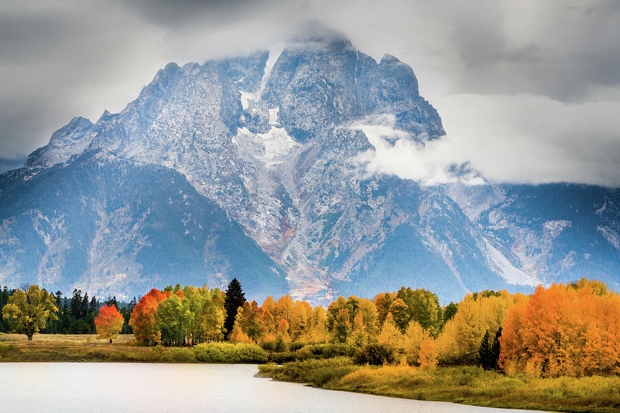 Autumn Storm over Mount Moran.  Grand Teton National Park, Wyoming Photograph by TL Mair