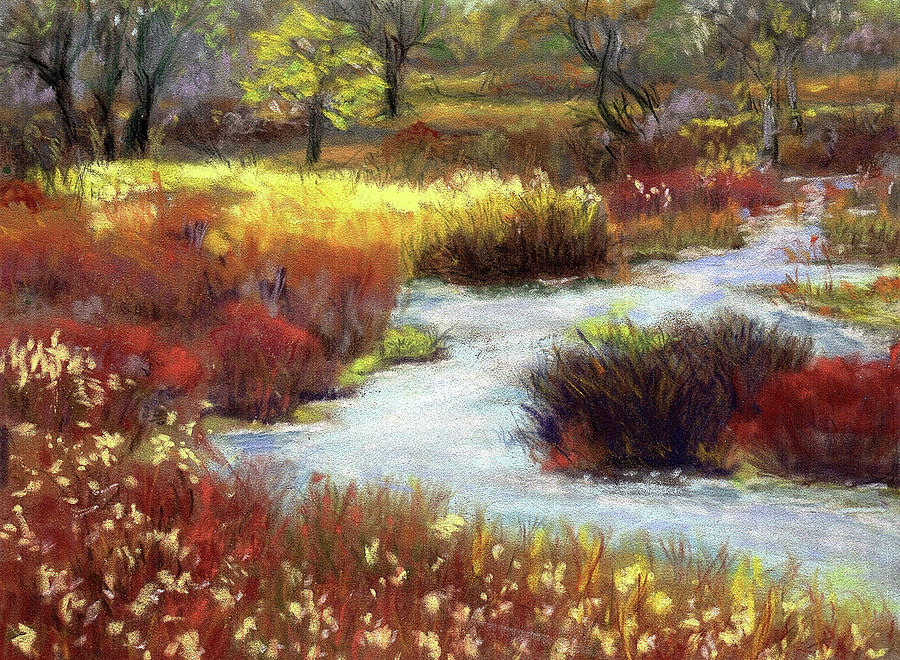 Autumn Stream Pastel by Harriett Masterson