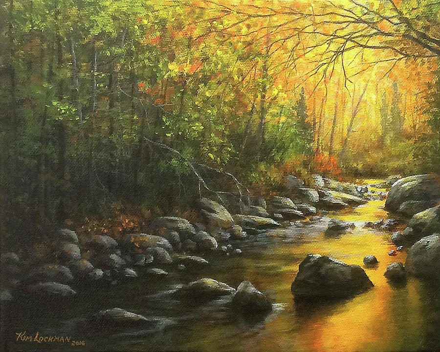Autumn Stream Painting by Kim Lockman