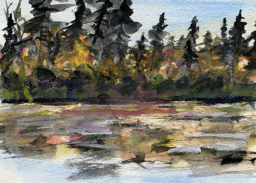 Autumn Stream Painting by R Kyllo