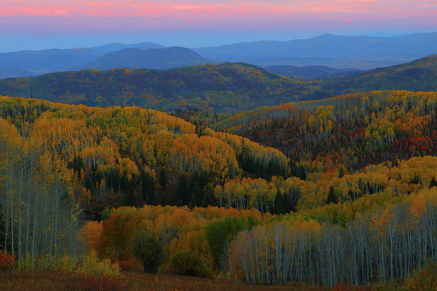 Autumn sunrise at Rainbow Ridge Colorado Photograph by Jetson Nguyen