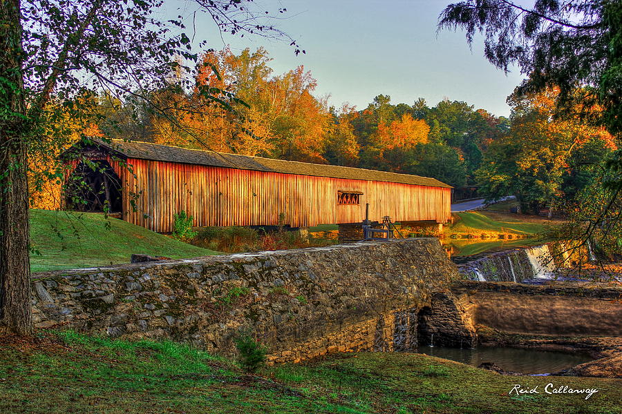 Autumn Sunrise Watson Mill Covered Bridge State Park Photograph by Reid Callaway