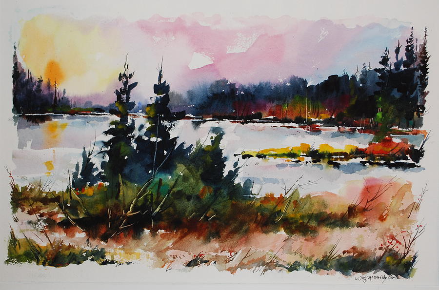 Autumn Sunrise Painting by Wilfred McOstrich