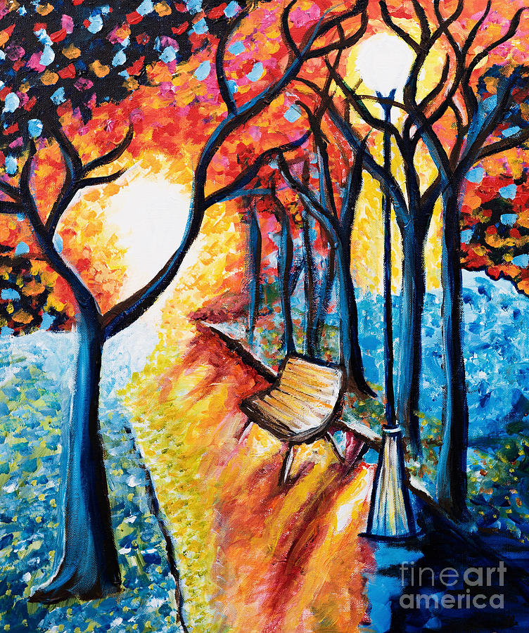 Autumn Sunset Painting by Art by Danielle