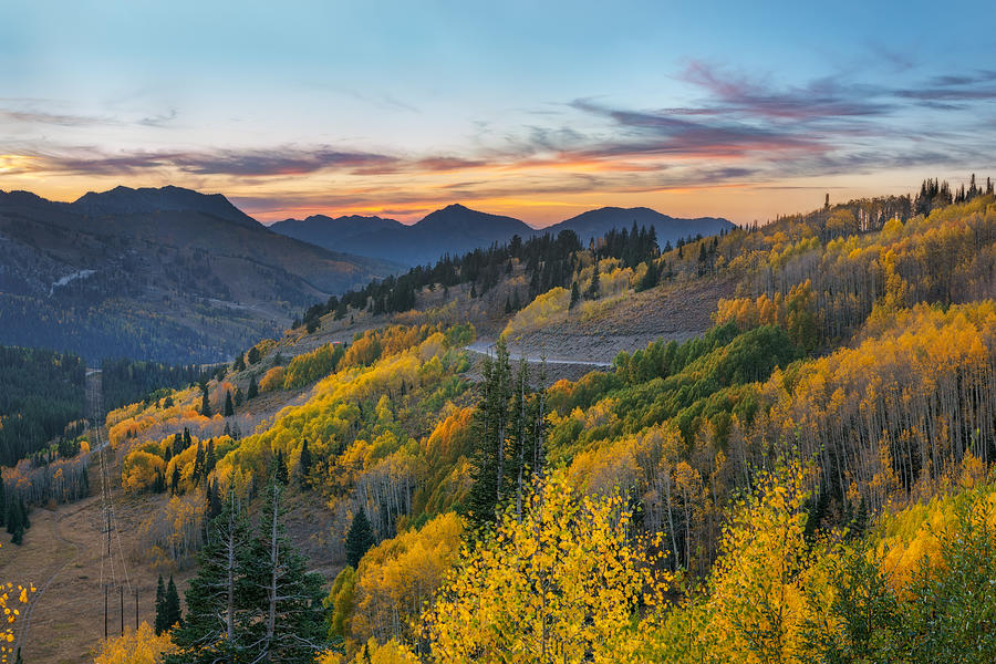 Fall Photograph - Autumn Sunset at Guardsman Pass, Utah by James Udall