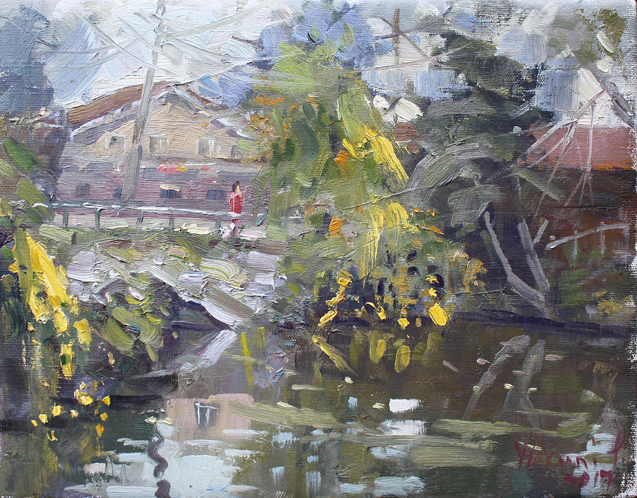 Autumn Painting - Autumn Sunset At Niawanda Park by Ylli Haruni Autumn Painting - Autumn Sunset At Niawanda Park by Ylli Haruni