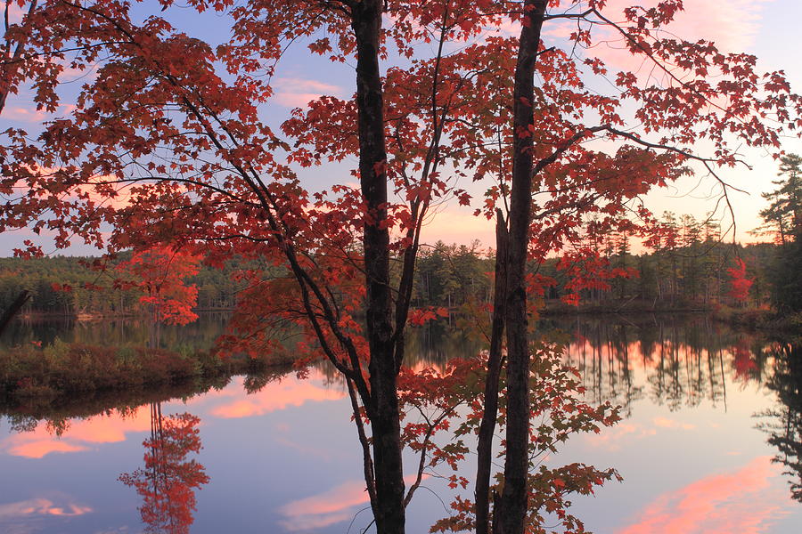 Autumn Sunset at Tully Lake Photograph by John Burk