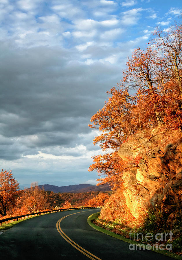 Autumn Sunset Blue Ridge Parkway Virginia Photograph by Karen Jorstad