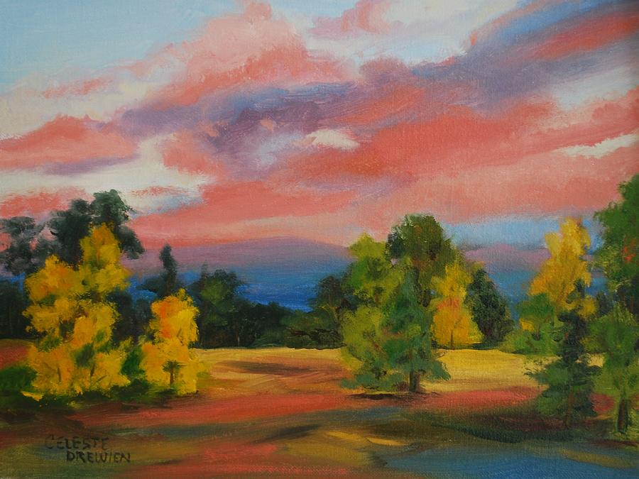 Autumn Sunset Painting by Celeste Drewien