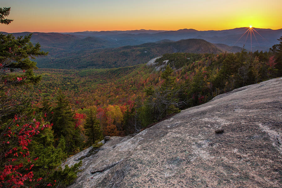 Autumn Sunset from Dickey Mountain Photograph by White Mountain Images