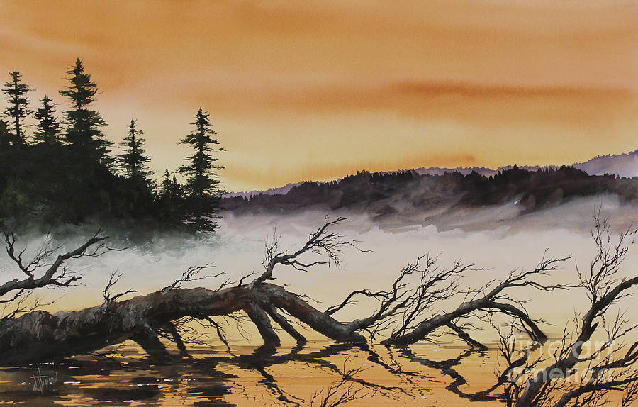 Autumn Sunset Mist Painting by James Williamson