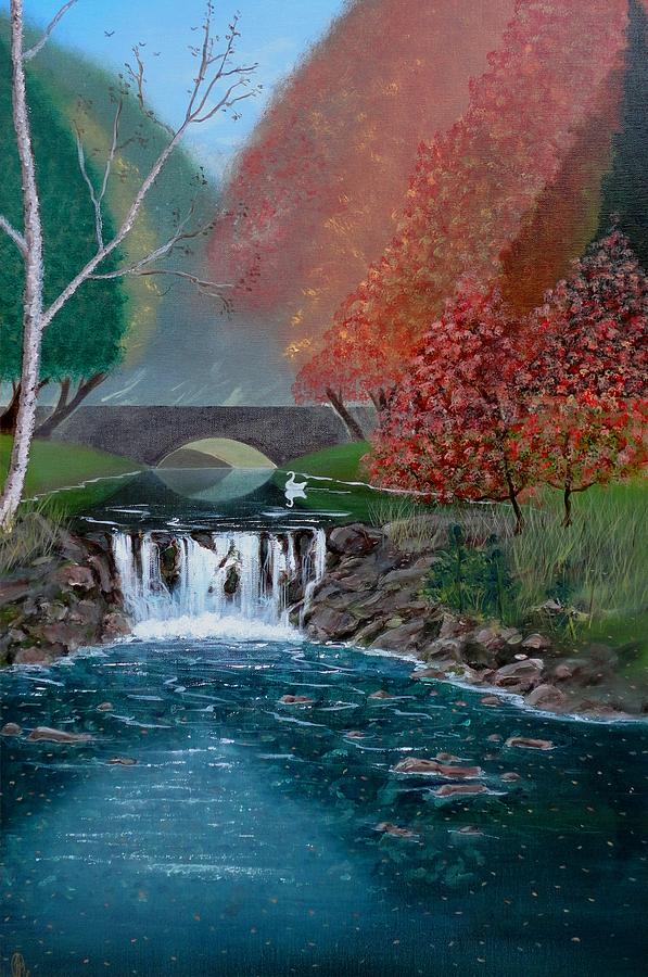 Tree Painting - Autumn Swan by John Lyes