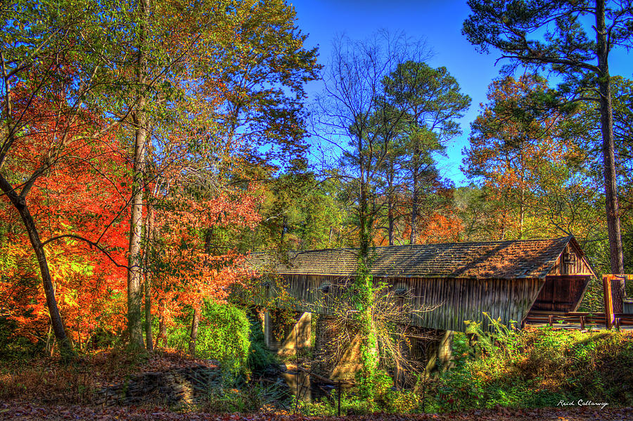 Autumn Time Concord Covered Bridge Atlanta Georgia Art Photograph by Reid Callaway