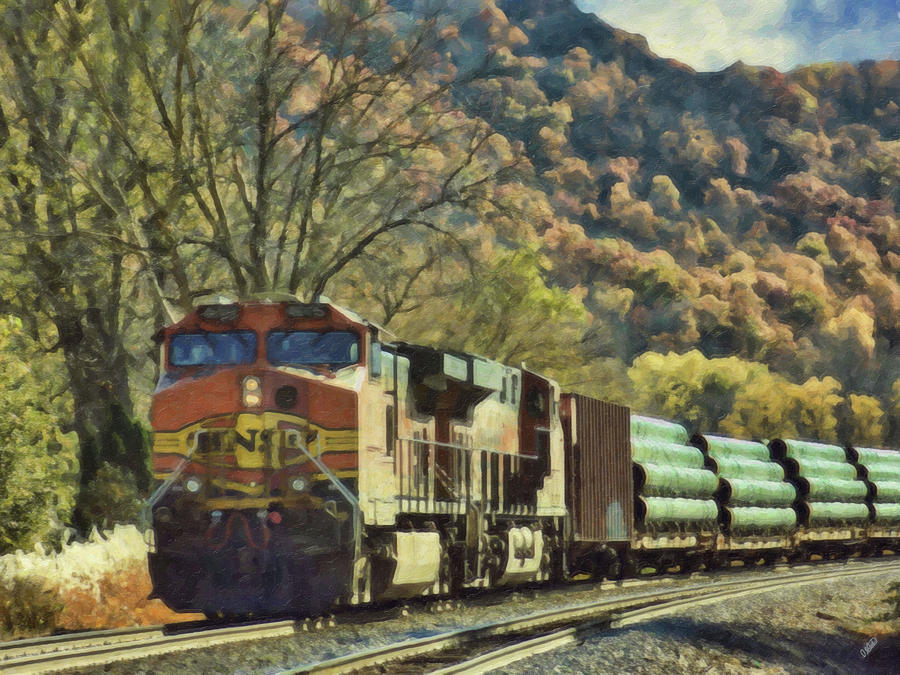 Autumn Train - LND961602 Painting by Dean Wittle