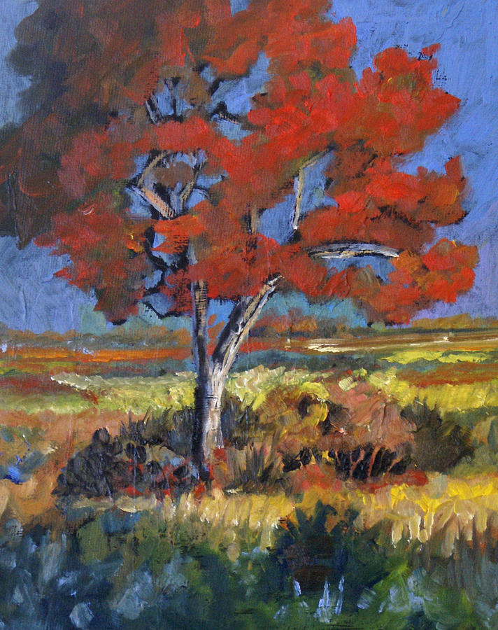Autumn Tree Painting by Heather Coen
