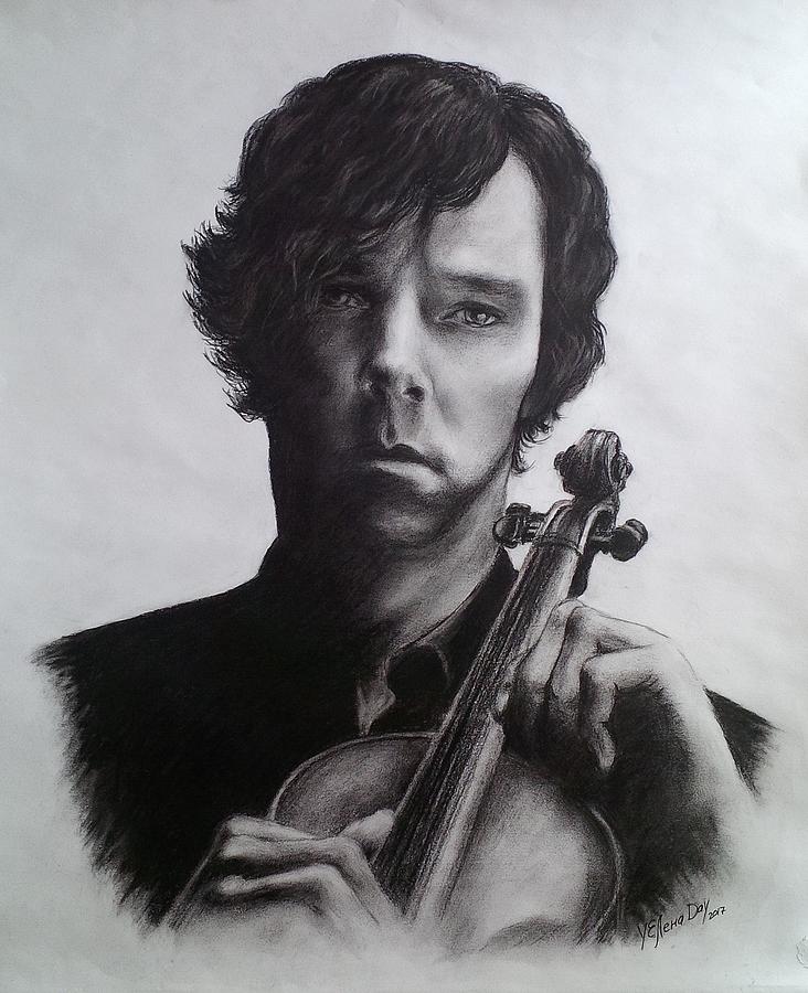 Sherlock - Benedict Cumberbatch Drawing by Yelena Day - Pixels