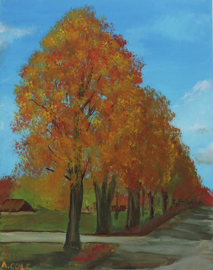 Autumn Tree Line Painting by Andrea Cole - Fine Art America