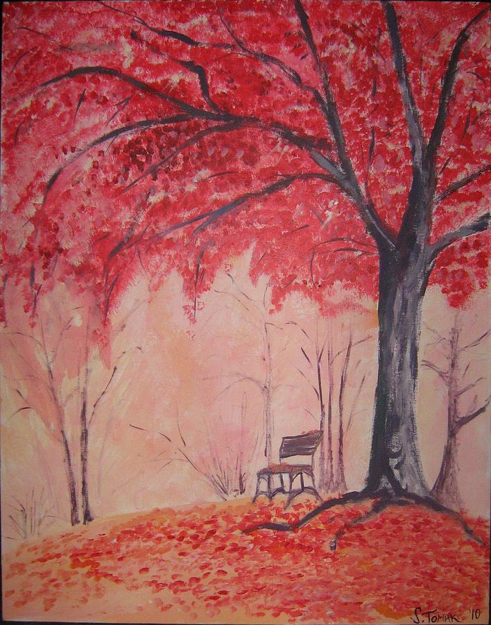 Autumn Tree Painting by Snow Tomak - Fine Art America