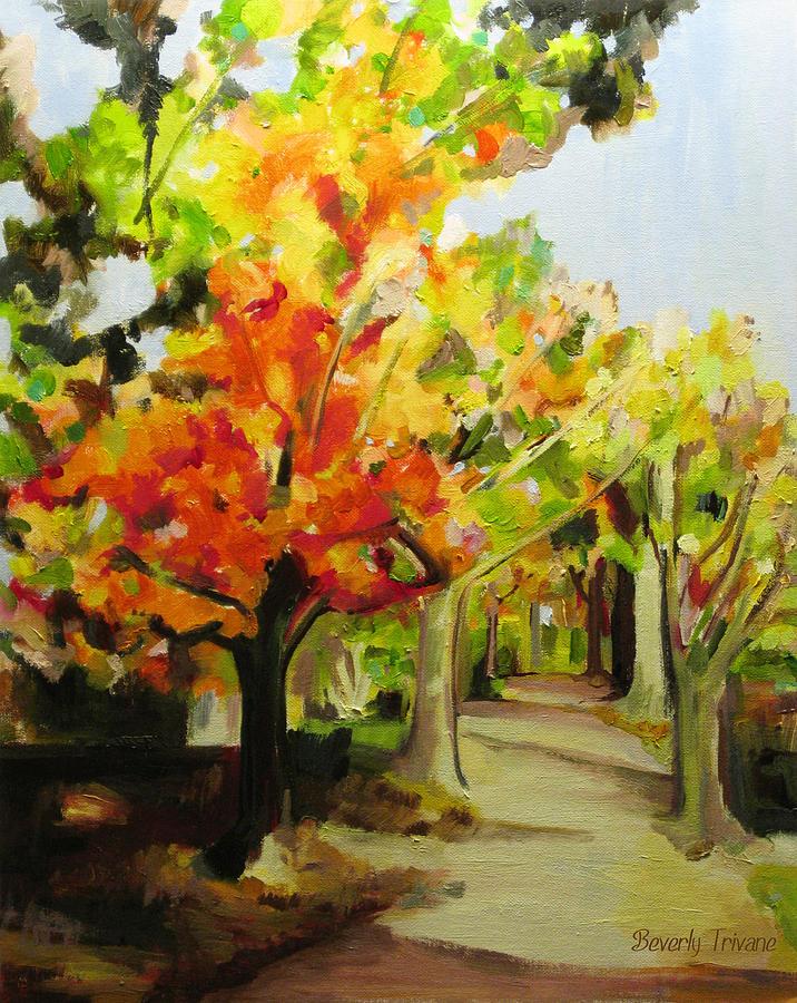 Autumn Trees Painting by Beverly Trivane