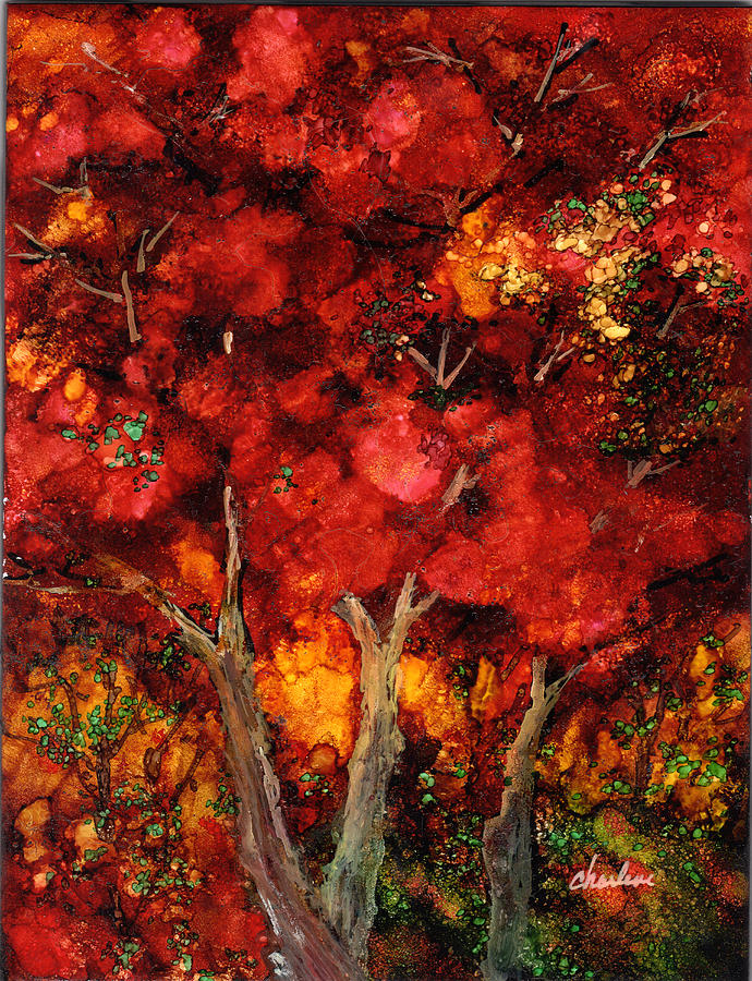 Autumn Trees Painting by Charlene Fuhrman-Schulz