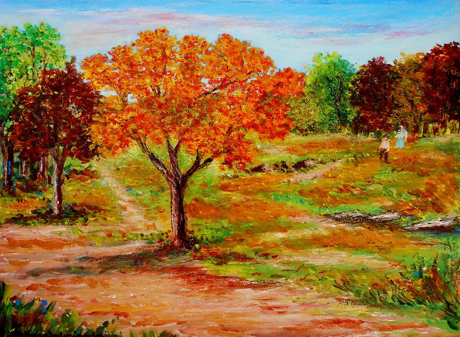 Autumn trees Painting by Konstantinos Charalampopoulos