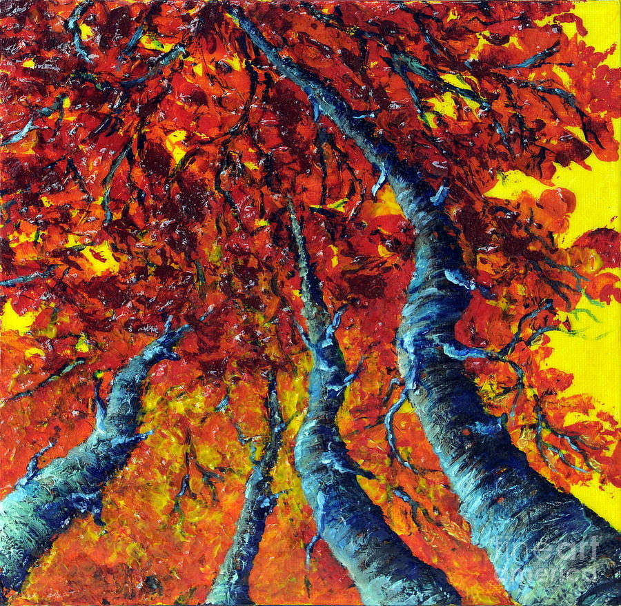 Fall Painting - Autumn Trees by Teresa Wegrzyn