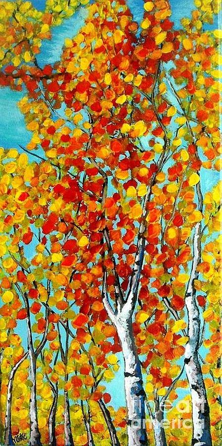 Abstract Painting - Autumn Trees by Vesna Antic