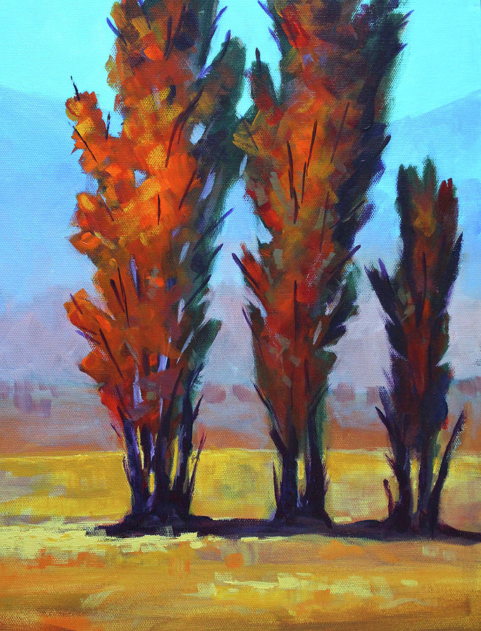 Autumn Trio Painting by Nancy Merkle