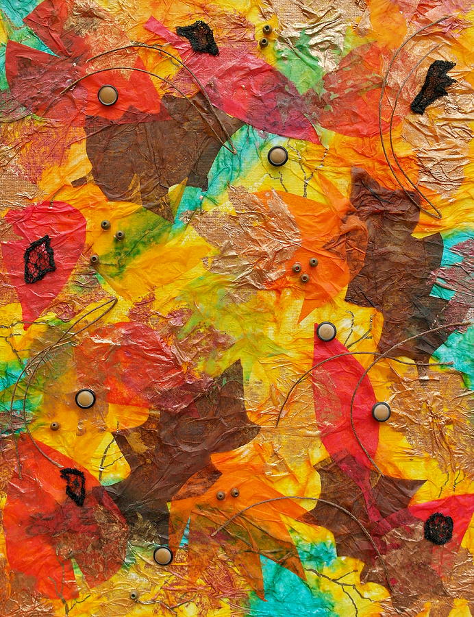 Autumn Leaves Underfoot Mixed Media by Michele Myers