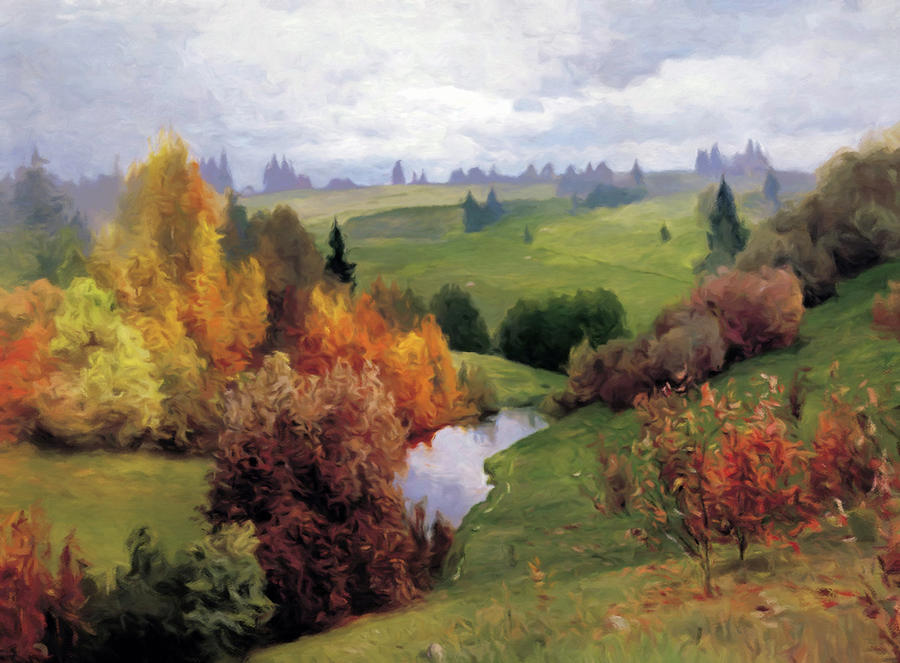 English Landscape Mixed Media - Autumn Valley Of Dreams by Georgiana Romanovna