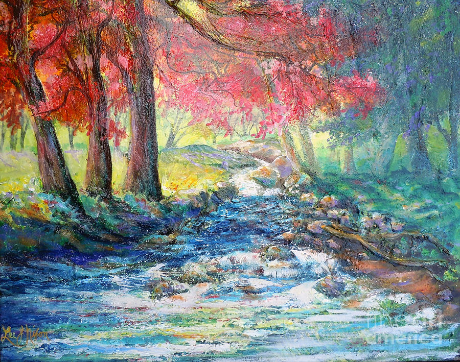 Autumns Bubbling Creek Painting by Lee Nixon