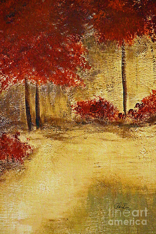 Autumn Walk Painting by Cheryl Rose