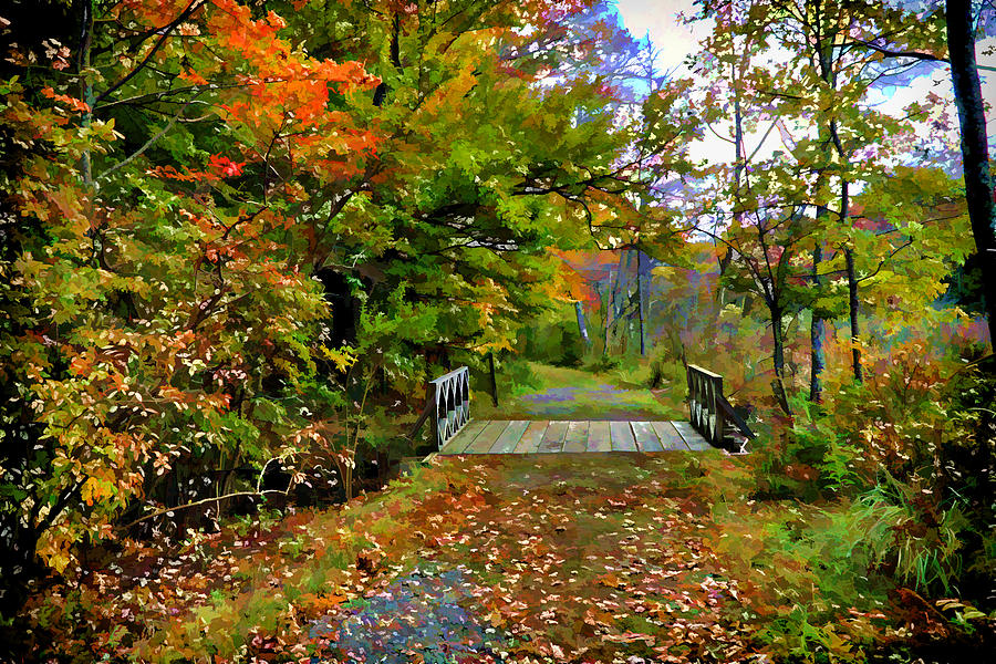 Autumn walk Painting by Lilia D