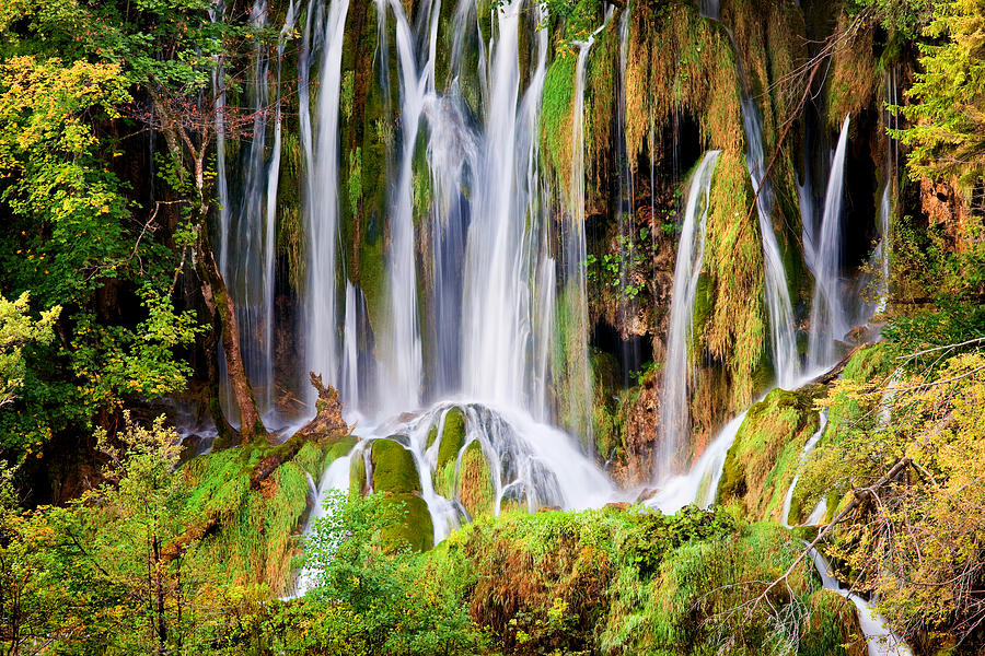 Majestic Waterfall in Plitvice Lakes Photograph by Artur Bogacki