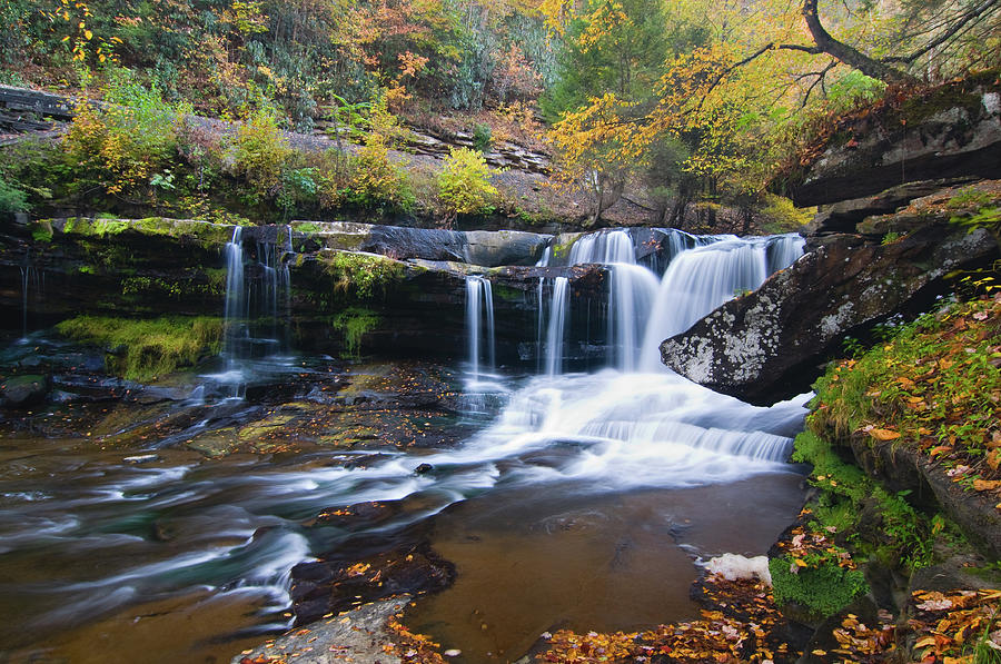 Autumn Waterfall Photograph by Steve Stuller