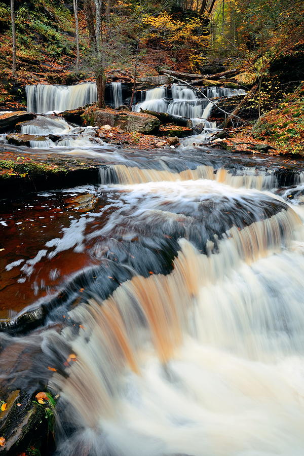 Autumn waterfalls Photograph by Songquan Deng