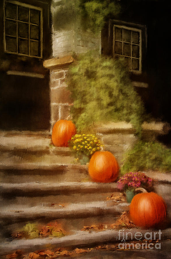 Pumpkin Digital Art - Autumn Welcome by Lois Bryan