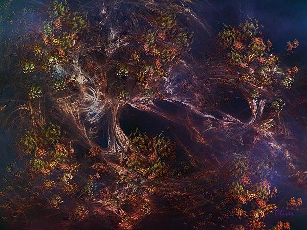 Expressionism Mixed Media - Autumn Whispers by Charles Oliver Expressionism Mixed Media - Autumn Whispers by Charles Oliver
