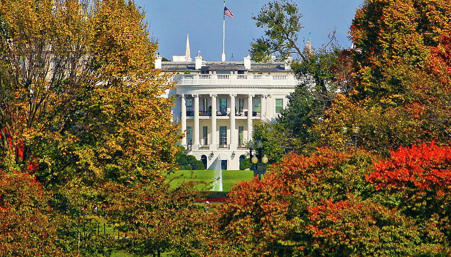 Autumn White House Photograph by Mitch Cat