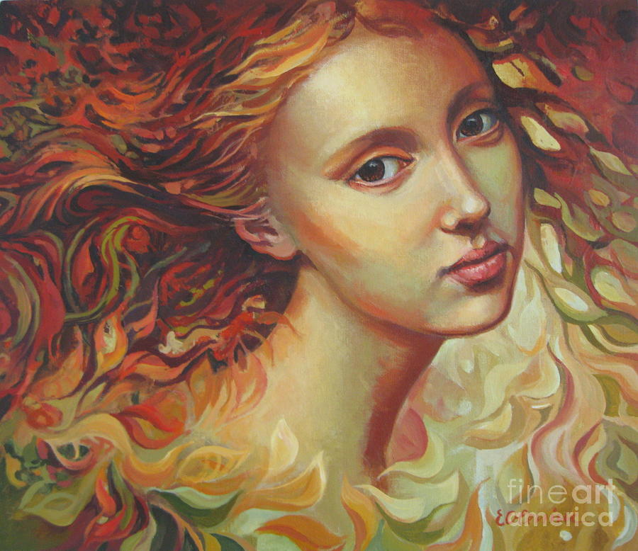 Autumn wind Painting by Elena Oleniuc