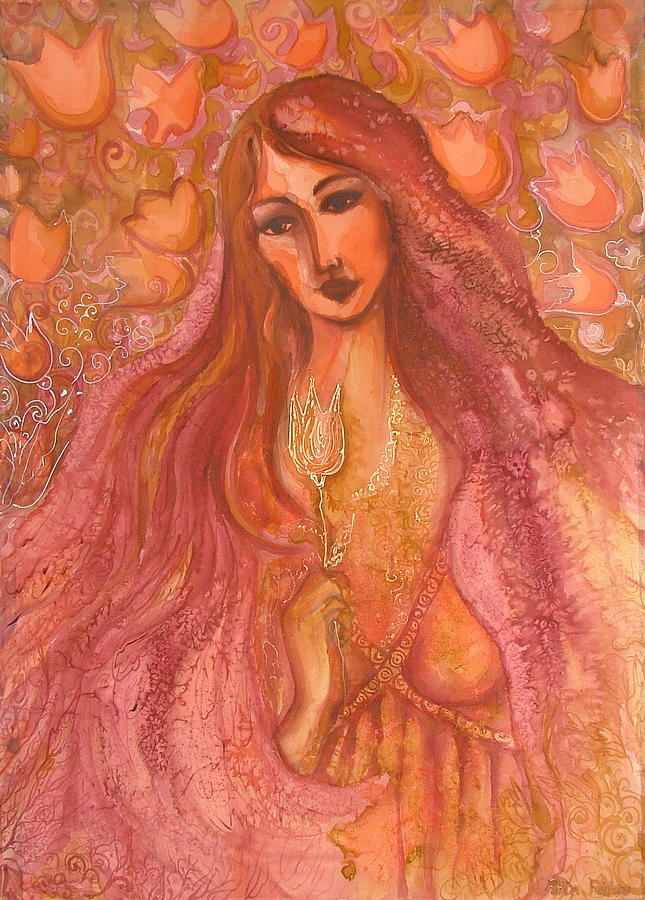 Autumn with Gold Flower Painting by Rita Fetisov