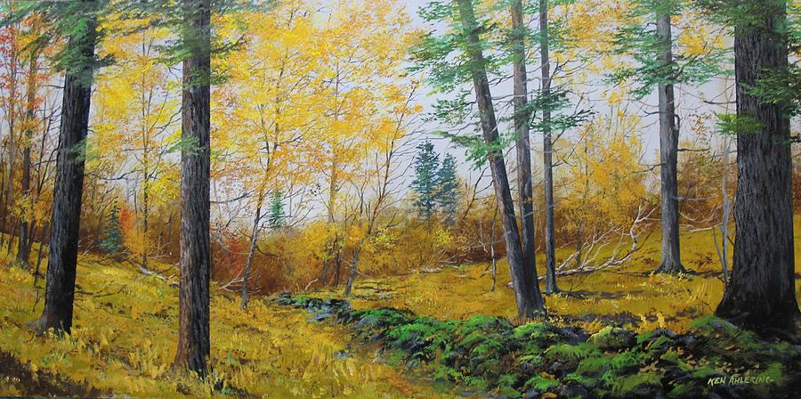 Autumn Woodland Painting by Ken Ahlering