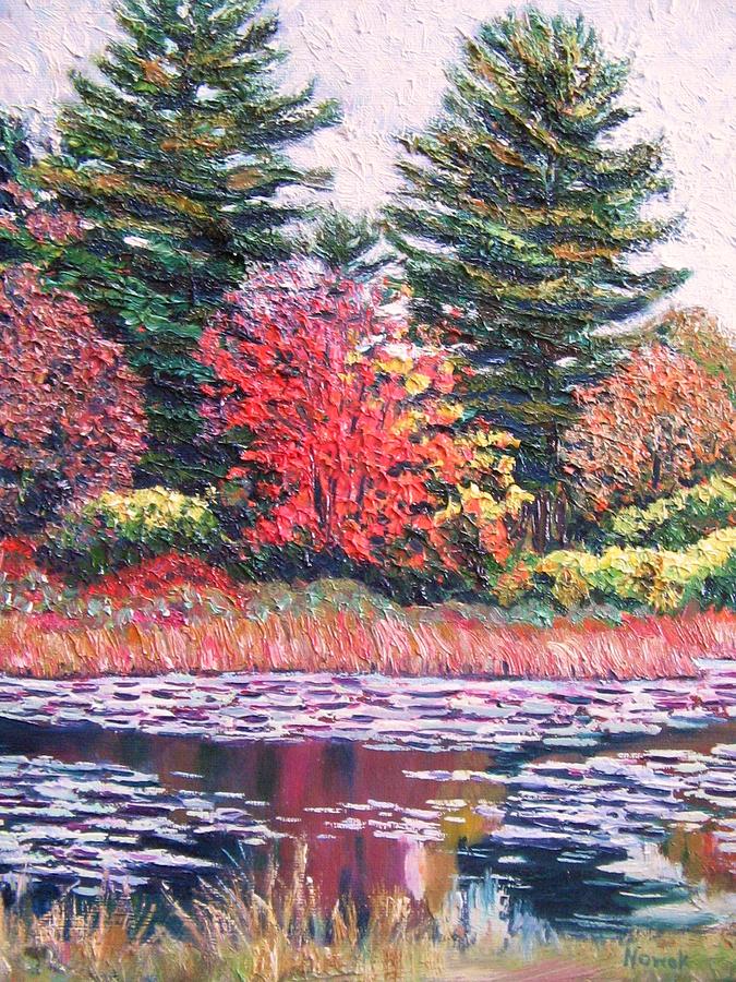 Autumn Woodland Reflections Painting by Richard Nowak