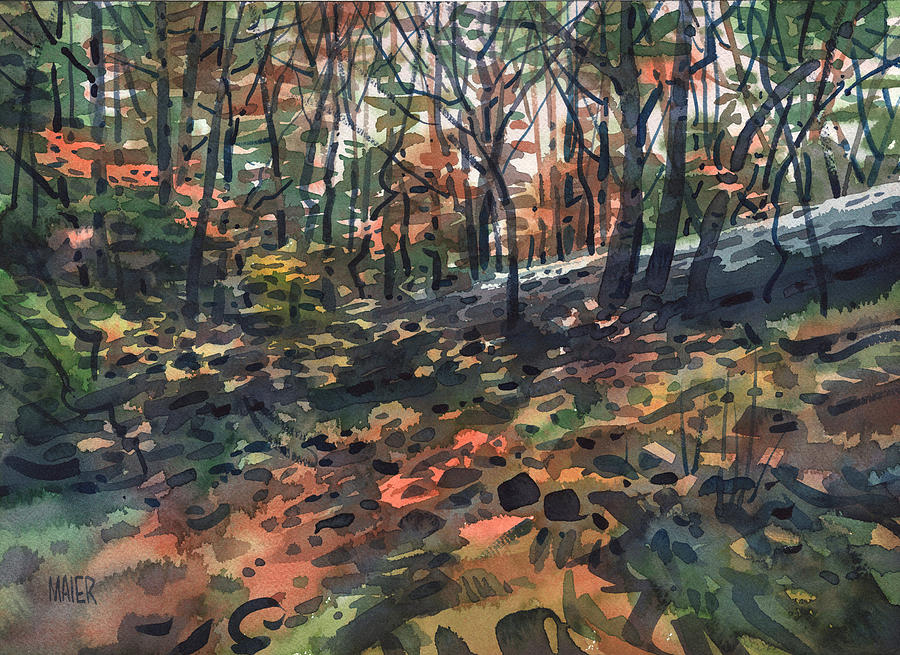 Autumn Woodlands Painting by Donald Maier