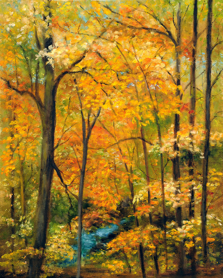 Autumn Woods Painting by Aurelia Nieves-Callwood