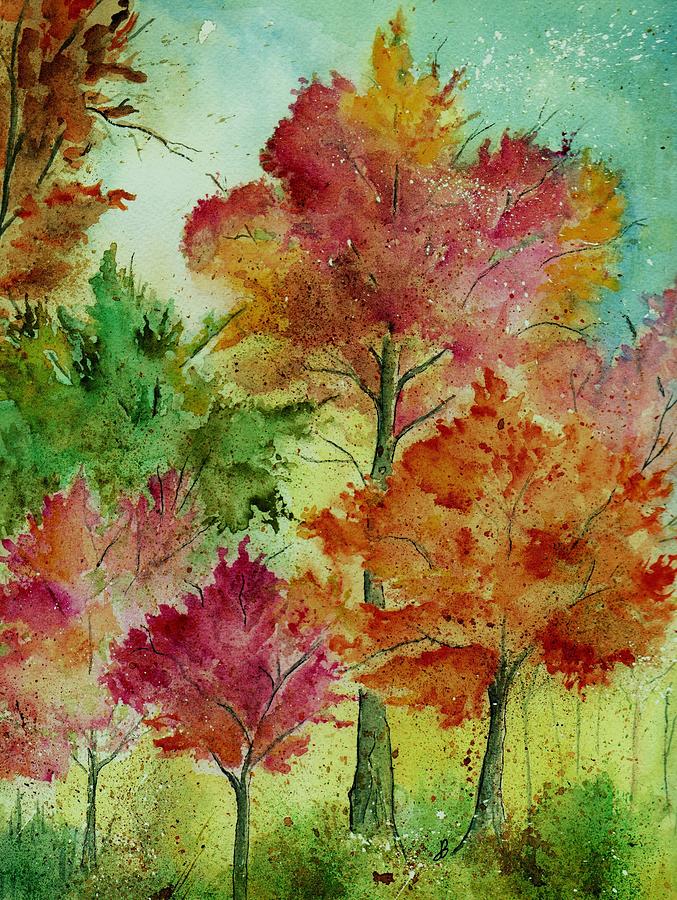 Autumn Woods Painting by Brenda Owen