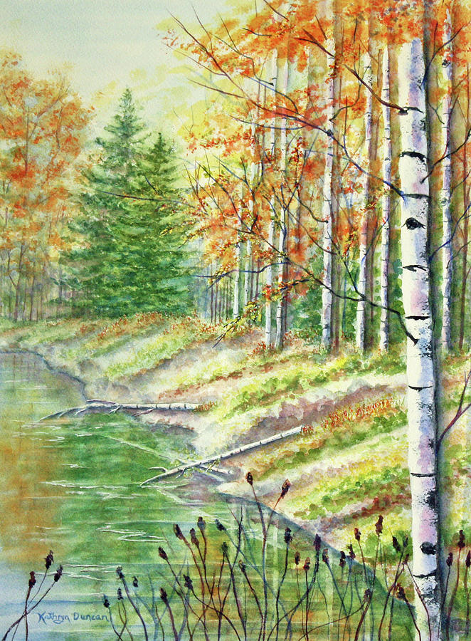 Autumn Woods Painting by Kathryn Duncan